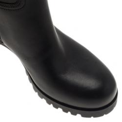 مملوكة مسبقًا حذاء بوت برادا سبورت جلد أسود بسحاب جانبي مقاس 36