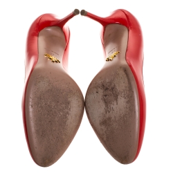 Pre Owned Prada Red Patent Leather Pumps Size 37