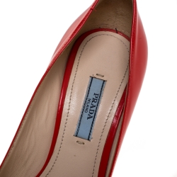 Pre Owned Prada Red Patent Leather Pumps Size 37