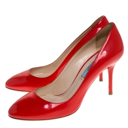 Pre Owned Prada Red Patent Leather Pumps Size 37