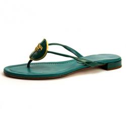 مملوكة مسبقًا Prada Turquoise Thong Flat Sandals Size 38