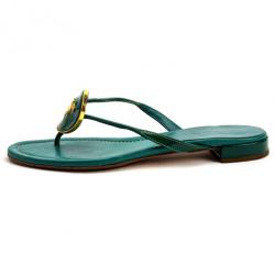 مملوكة مسبقًا Prada Turquoise Thong Flat Sandals Size 38