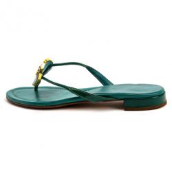 مملوكة مسبقًا Prada Turquoise Thong Flat Sandals Size 38