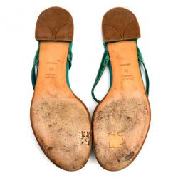 مملوكة مسبقًا Prada Turquoise Thong Flat Sandals Size 38