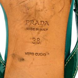 مملوكة مسبقًا Prada Turquoise Thong Flat Sandals Size 38
