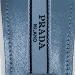 Pre Owned Prada White Patent Leather Bow Pointed Pointed Toe Slingback Sandals Size 39