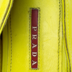 Pre Owned Prada Yellow Leather Studded Slip On Sneakers Size 37