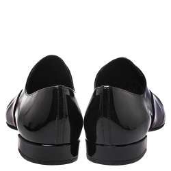 Pre Owned Prada Black Patent Leather Oxford Round Toe Flats Size 38.5