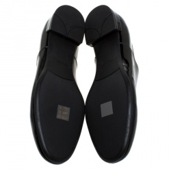 Pre Owned Prada Black Patent Leather Oxford Round Toe Flats Size 38.5