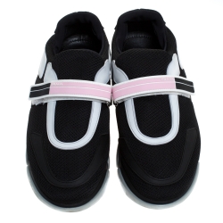 Pre Owned Prada Monochrome Mesh Cloudbust Low Top Sneakers Size 40.5