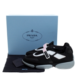 Pre Owned Prada Monochrome Mesh Cloudbust Low Top Sneakers Size 40.5