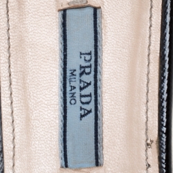 Pre Owned Prada Black Patent Saffiano Leather Crystal Embellished Flat Slides Size 36.5