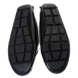 Pre Owned Prada Black Patent Leather Bow Slip On Loafers Size 38