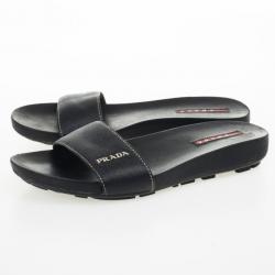 مملوكة مسبقًا Prada Sport Black Flat Slides Size 37.5