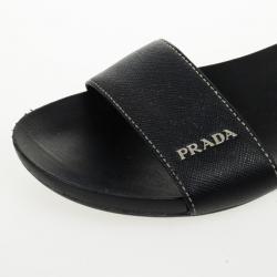 مملوكة مسبقًا Prada Sport Black Flat Slides Size 37.5