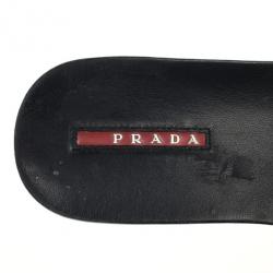 مملوكة مسبقًا Prada Sport Black Flat Slides Size 37.5