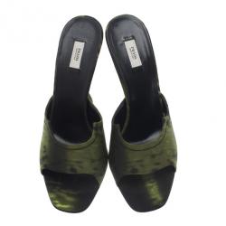 مملوكة مسبقًا صندل برادا أخضر منقوش كانفاس مقاس 39