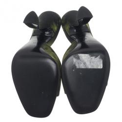 مملوكة مسبقًا صندل برادا أخضر منقوش كانفاس مقاس 39