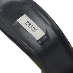 مملوكة مسبقًا صندل برادا أخضر منقوش كانفاس مقاس 39