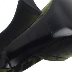 مملوكة مسبقًا صندل برادا أخضر منقوش كانفاس مقاس 39