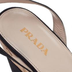 Prada Black Suede Flower Ankle Strap Sandals Size 39.5