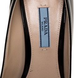 Pre Owned Prada Black Saffiano Patent Leather Pointed Toe Pumps Size 40