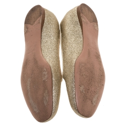 Pre Owned Prada Gold Glitter Smoking Slippers Size 38