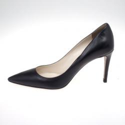 Pre Owned Prada Black Leather Basic Pointed Toe Pumps Size 39.5