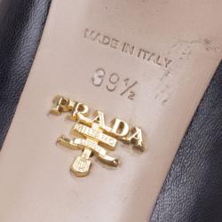 Pre Owned Prada Black Leather Basic Pointed Toe Pumps Size 39.5