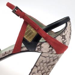 مملوكة مسبقًا Prada Pink Python Embossed Sandals Size 38