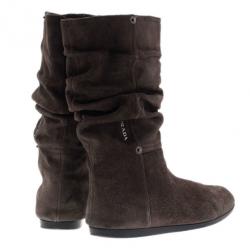 مملوكة مسبقًا بوت برادا فلات سبورت بطول منتصف الساق جلد سويدي بني مقاس 37