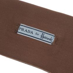مملوكة مسبقًا Prada for Harrods Brown Satin Embellished Bow Slides Size 39