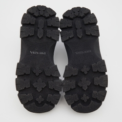 Pre Owned Prada Black Leather And Nylon Pegasus Low Top Sneakers Size 38.5