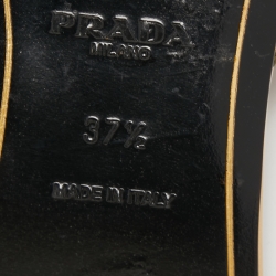 Prada Gold Leather Bow Slide Flats Size 37.5