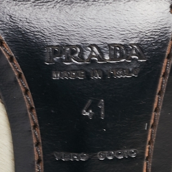 Pre Owned Prada Black/White Calf hair Zebra Printed Knee Length Boots Size 41