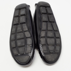 Pre Owned Prada Black Patent Leather Bow Detail Loafers Size 37.5