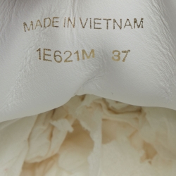 Pre Owned Prada White/Black Leather Macro Lace Up Sneakers Size 37