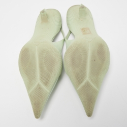 Prada Green Leather Pointed Toe Slingback Pumps 39.5