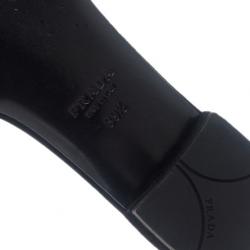 Pre Owned Prada Black Suede Jeweled Flat Slides Size 39.5
