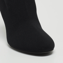 Pre Owned Prada Black Knit Fabric Sock Boots Size 38
