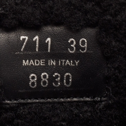 Pre Owned Prada Black Suede and Shearling Fur Lined Flat Mules Size 39