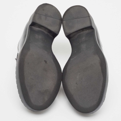 Pre Owned Prada Black Leather Slip On Loafers Size 35.5 