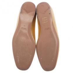 مملوكة مسبقًا Prada Gold Saffiano Leather Smoking Slippers Size 37