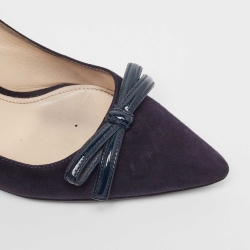 Pre Owned Prada Navy Blue Suede Pointed Toe Pumps Size 37.5