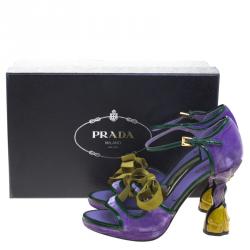 Prada Purple Velvet Fairy Flower Open Toe Sandals Size 39