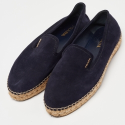 Pre Owned Prada Blue Suede Slip On Espadrille Flats Size 39