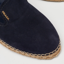 Pre Owned Prada Blue Suede Slip On Espadrille Flats Size 39
