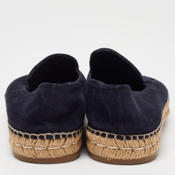 Pre Owned Prada Blue Suede Slip On Espadrille Flats Size 39