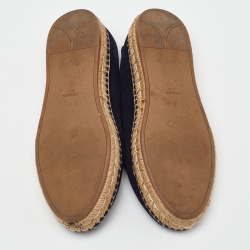 Pre Owned Prada Blue Suede Slip On Espadrille Flats Size 39