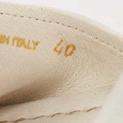 Pre Owned Prada White Leather Wedge Espadrille Ankle Strap Sandals Size 40